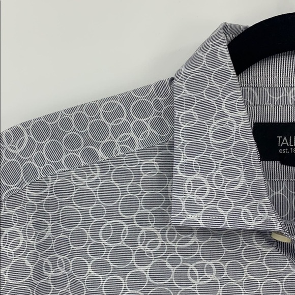 Tallia Gray Geometric Circles Modern Fit Sport Shirt Size Medium - Picture 12 of 16